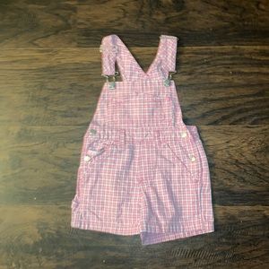 Girls Pink/Plaid Old Navy Overalls
